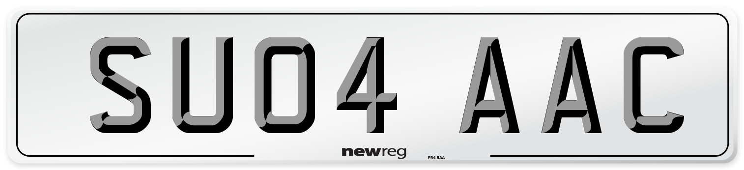SU04 AAC Number Plate from New Reg